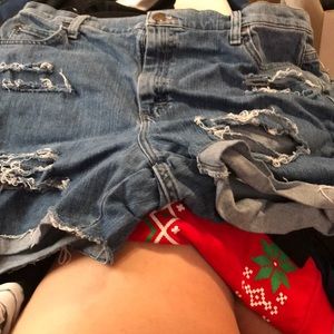 Handmade high waisted jean shorts